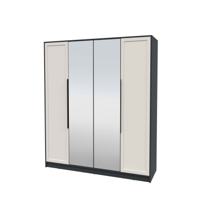 Шкаф распашной Тренд КТ-Ш4 (з) (Антрацит ЛДСП/ Кашемир ЛМДФ) Ш1800 В2128 Г547